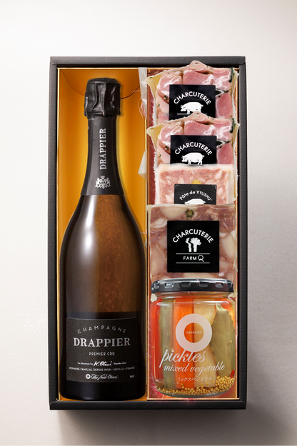 シャンパーニュ(ドラピエ)とシャルキュトリー3種セット